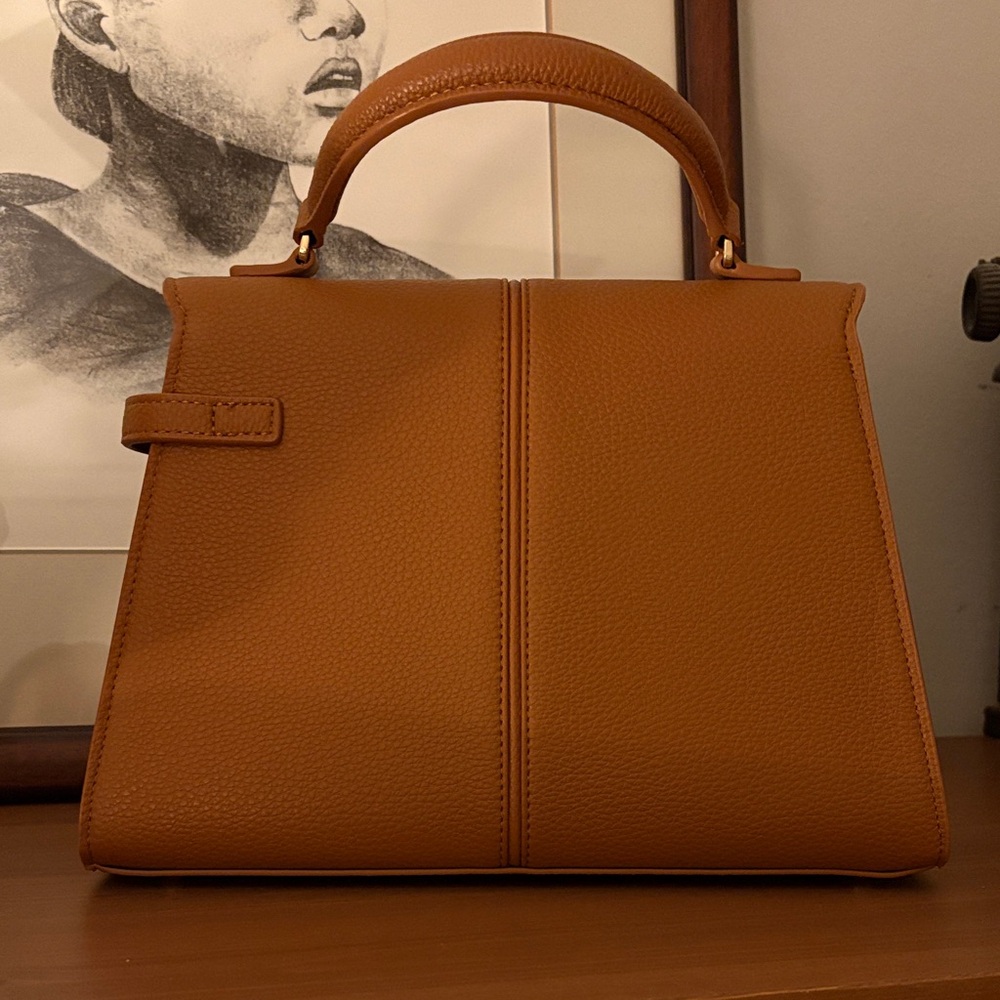JW PEI Cognac Satchel Top-Handle Bag with Gold Hardware - Picture 4 of 8
